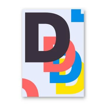 Letter D poster Stock Illustration