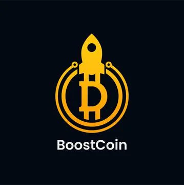 Letter D Rocket Boost Coin Logo Design Stock Illustration
