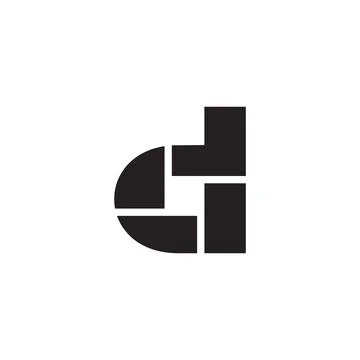 Letter d round squares simple geometric logo vector Stock Illustration