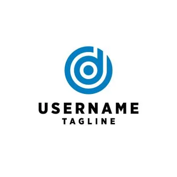 Letter D speech bubble logo Stock Illustration