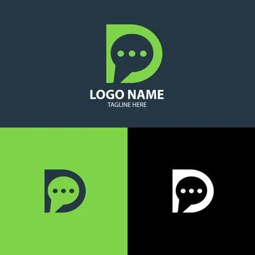 Letter D talk logo design vector 스톡 일러스트