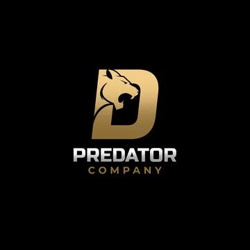 Letter D Tiger, Predator Logo Design Vector Stock Illustration