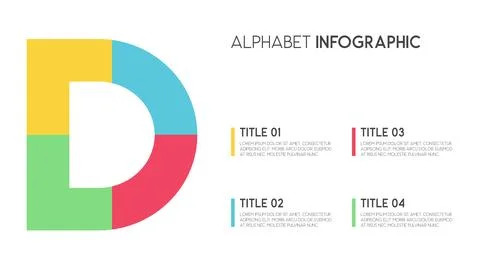 Letter D vector alphabet and other elements for infographics Stockillustratie