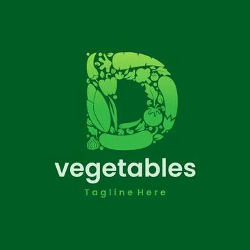 Letter D Vegetables Logo Vector Stock Illustration