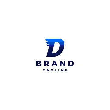 Letter D with Wing Logo Design Stock Illustration