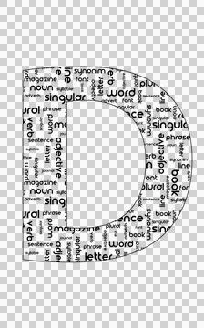 Letter D From Words Transparent Background Stock Illustration