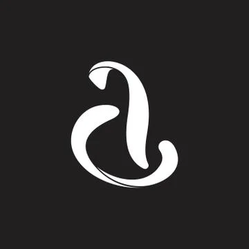 Letter da curves 3d flat logo vector Illustrazione stock