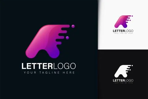 Letter A dash logo design with gradient Stock Illustration