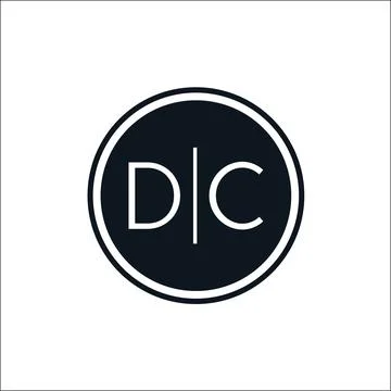 Letter DC initials solid circle logo vector template Stock Illustration