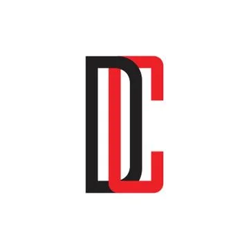 Letter dc simple linked logo vector Stock Illustration