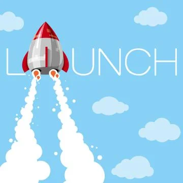The letter design of the launch. Isolated on white background. Illustrazione stock
