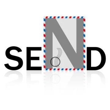 The letter design of the send. Isolated on white background. Stock Illustration