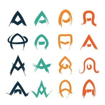 Letter A design set Stock Illustration