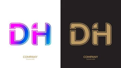 Letter DH logo design vector template. Stock Illustration