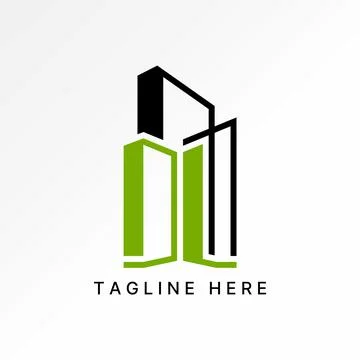 Letter DL line font skyscraper building house typography tower city property Ilustración de archivo