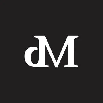 Letter dm simple linked logo vector Stock Illustration