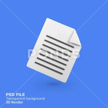 Letter document file isolated 3d render icon illustration PSD 템플릿