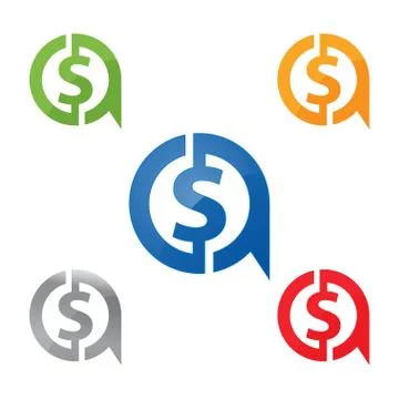 Letter a dolar vector sign. icon set Stock Illustration