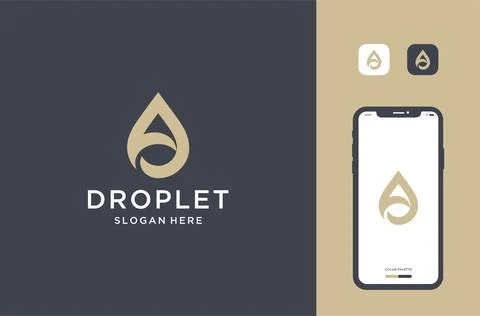Letter a drop logo design premium vector Stock Illustration
