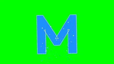 Letter Dynamic with Splash on Green Screen Chroma Key Background Video stock 336892849