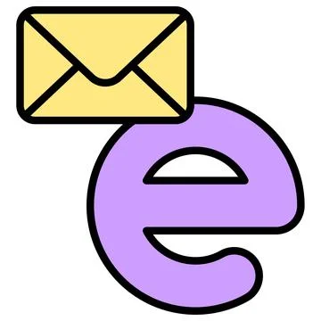 Letter e alphabet with email icon vector illustrator Stock Illustration