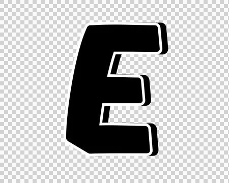 Letter E alphabet illustrations on transparent background 库存插图