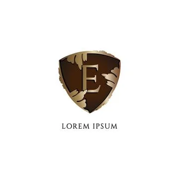 Letter E alphabet logo design template isolated on white background. Luxury.. Illustrazione stock