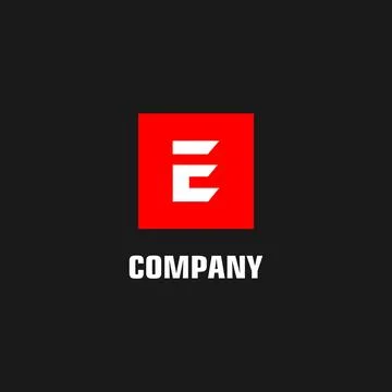 Letter E Alphabetic Logo Design Template, Black, Box, Rectangle, Square Log.. 스톡 일러스트