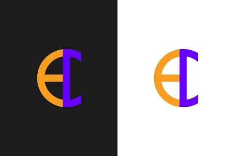 Letter E, and C combine unique logo vector illustration Stock Illustration