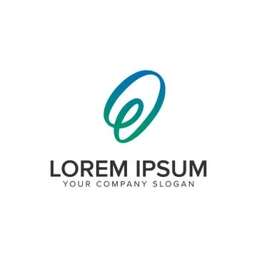 Letter e and D line logo design concept template. Stock Illustration