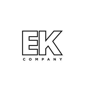 Letter E and K, EK logo design template. Minimal monogram initial based log.. Ilustração Stock