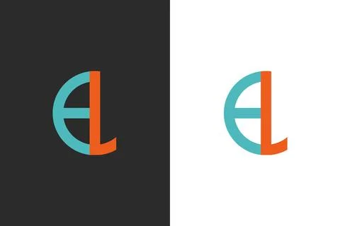Letter E, and L combine unique logo vector illustration Stock Illustration
