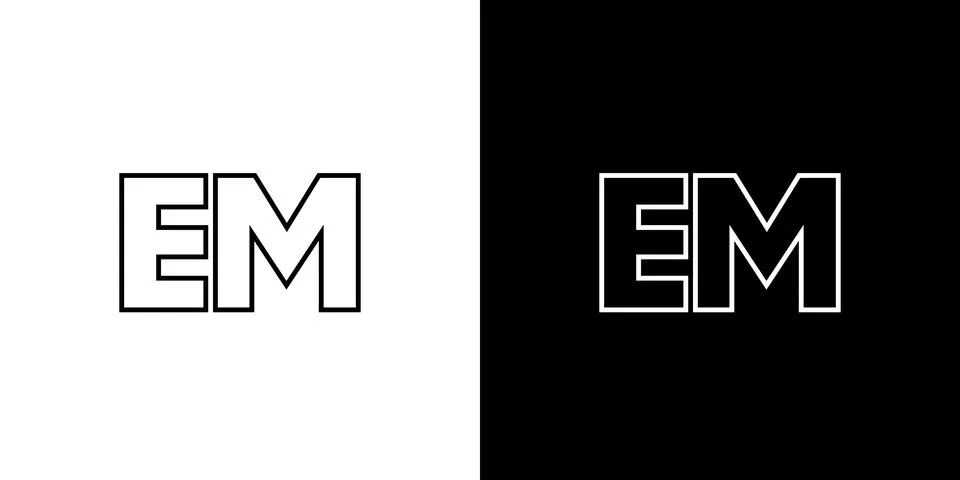 Letter E and M, EM logo design template. Minimal monogram initial based log.. 스톡 일러스트