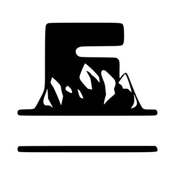 Letter e and mountain personalized monogram. Vector logo, emblems or initial  Stock Illustration