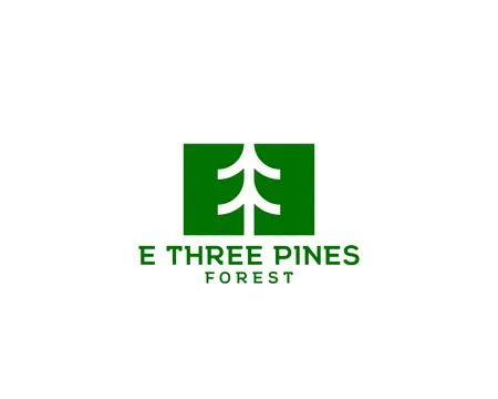 Letter E and number 3 pine tree logo Stock Illustration