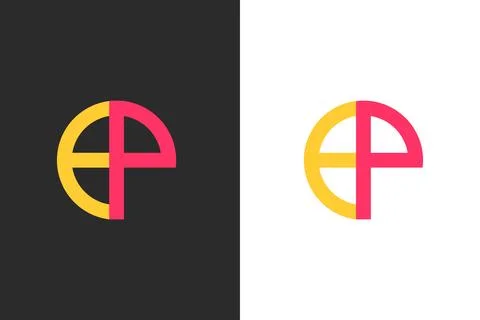 Letter E, and P combine unique logo vector illustration Stock Illustration