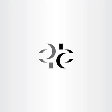Letter e and a stylized logo symbol vector icon Stock Illustration