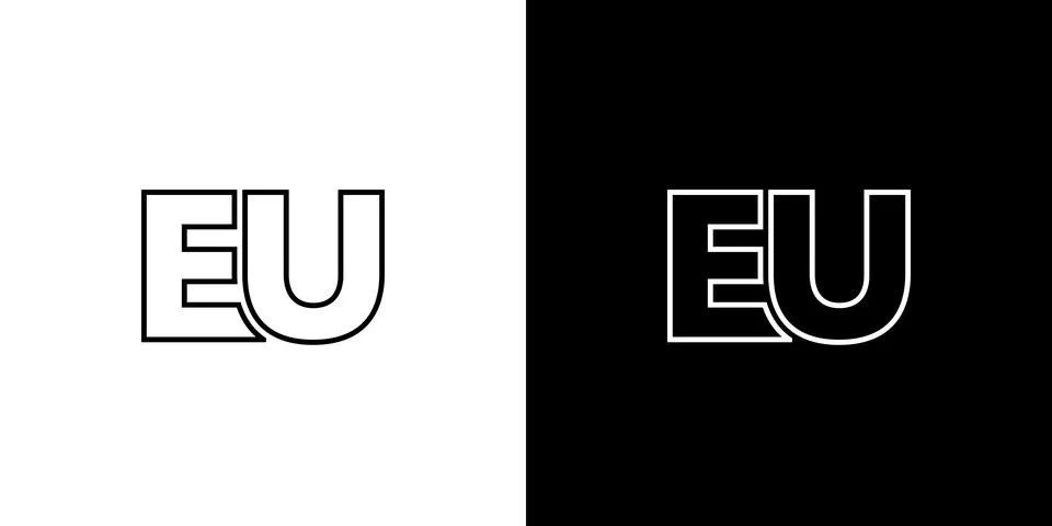 Letter E and U, EU logo design template. Minimal monogram initial based log.. Stock Illustration