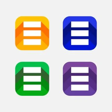 Letter E App icon with trendy color. Rounded Rectangle Shape Letter E Logo. E Stock Illustration