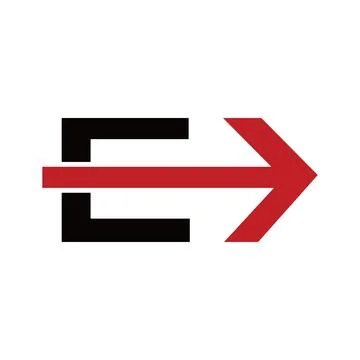 Letter E Arrow Logo Concept Stock Illustration