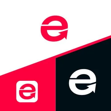 Letter E arrow loop logo icon design template elements. Vector color sign Illustrazione stock