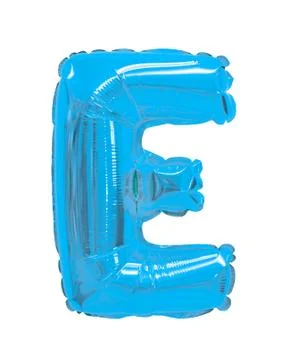 Letter e from a balloon light blue Stock Photos