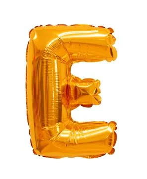 Letter e from a balloon orange Stock Photos