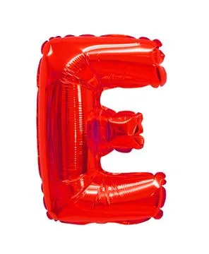 Letter e from a balloon red Foto stock