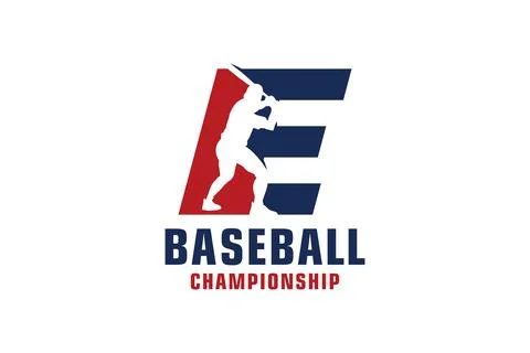 Letter E with Baseball Logo Design. Vector Design Template Elements for Spo.. Stock Illustration
