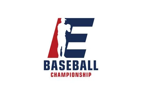 Letter E with Baseball Logo Design. Vector Design Template Elements for Spo.. Illustrazione stock