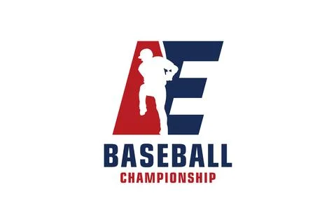 Letter E with Baseball Logo Design. Vector Design Template Elements for Spo.. Stock Illustration