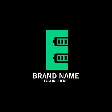 Letter E battery logo design vector Illustrazione stock