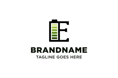 Letter E Battery Modern Logo, symbolizing power, endurance, and reliable pe.. Stock Illustration