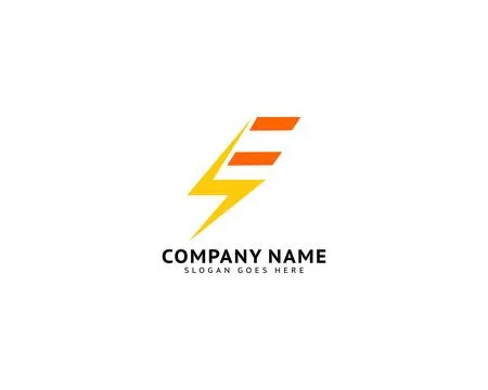 Letter E bolt logo symbol icon vector designs illustration Stock Illustration